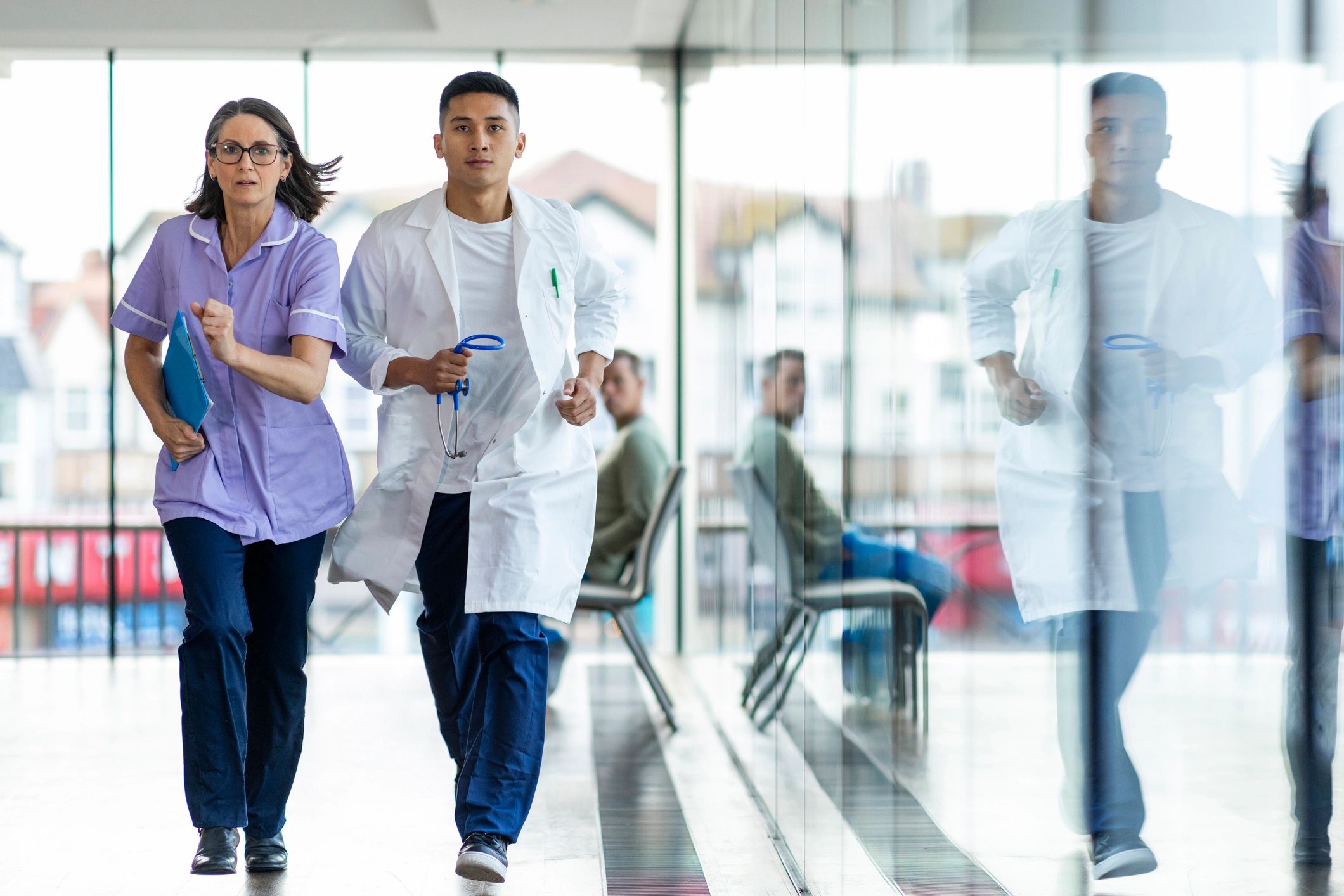 Healthcare professionals in a hospital setting