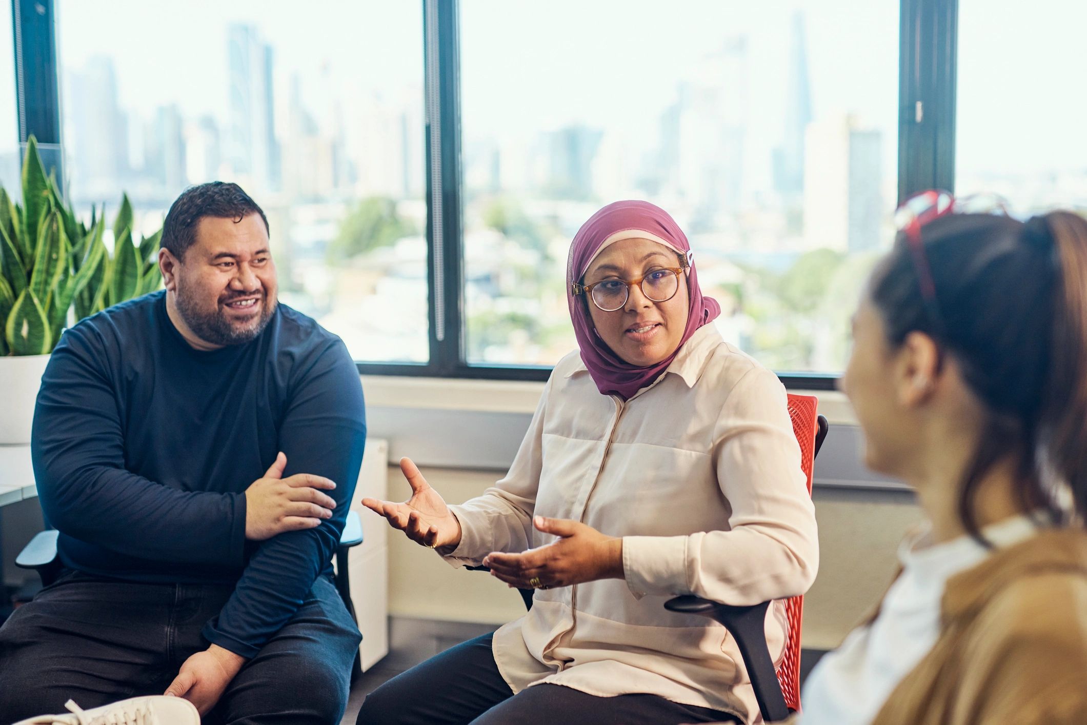 Healthcare professionals in a consultation setting