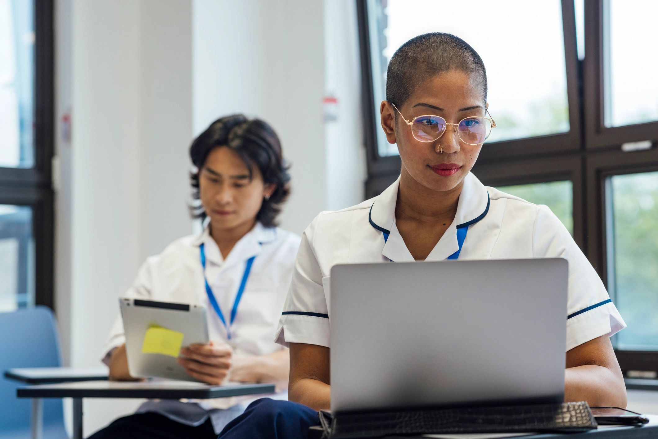 Medical professionals working together in a hospital setting